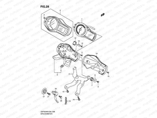 28 - SPEEDOMETER (GSF650K9/UK9/LU/UL0)