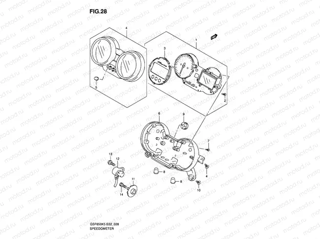 28 - SPEEDOMETER (GSF650SK5/SK6/SUK5/SUK6)