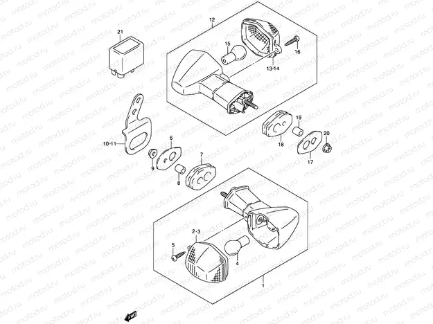 28 - TURN SIGNAL LAMP (MODEL Y/K1)