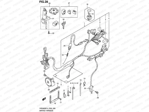 28 - WIRING HARNESS (DR200SEL3 E06)
