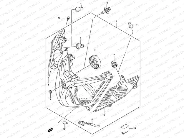 28A - FRONT COMBINATION LAMP (MODEL K5/K6 E02,E19,E71)