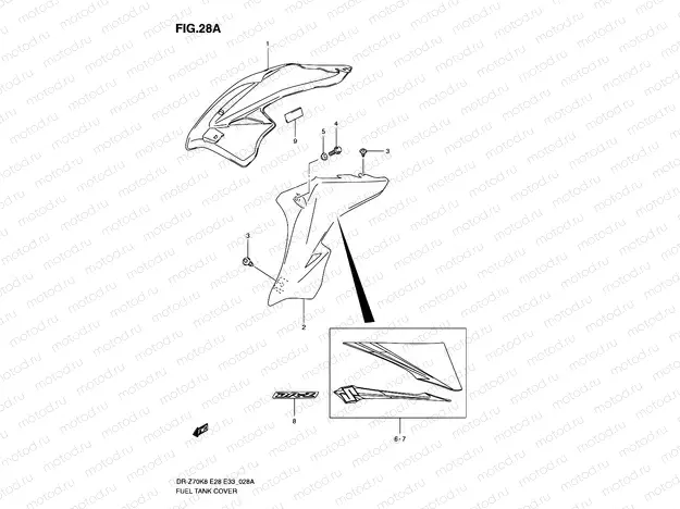 28A - FUEL TANK COVER (MODEL L0)