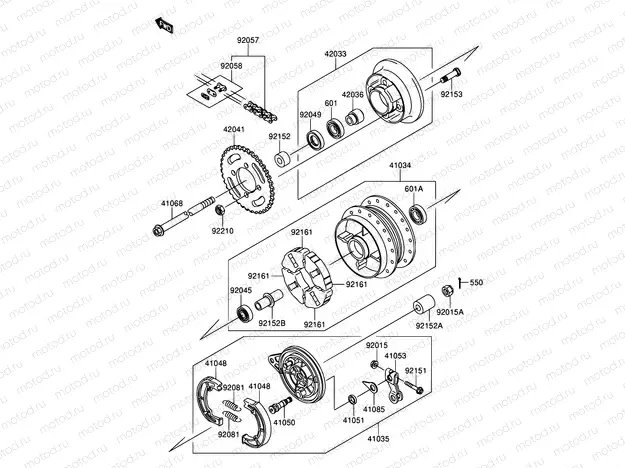 28A - REAR HUB(DR-Z110 K5)
