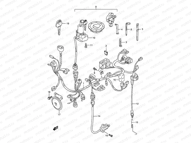 28A - WIRING HARNESS (MODEL Y/K1)