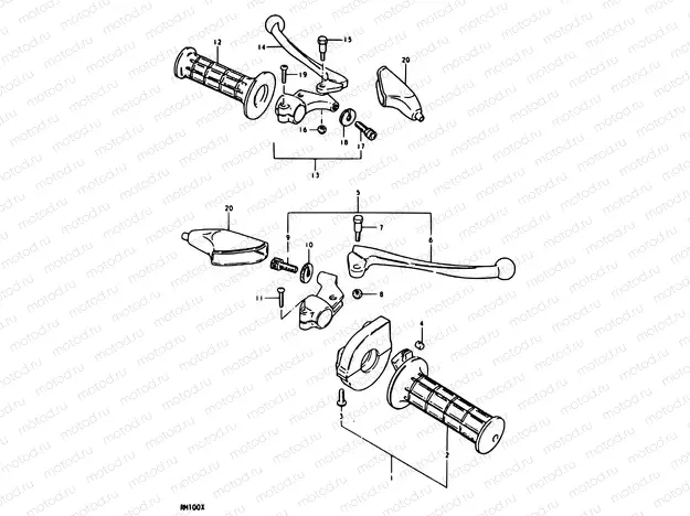 29 - HANDLE GRIP - LEVER (RM100T)