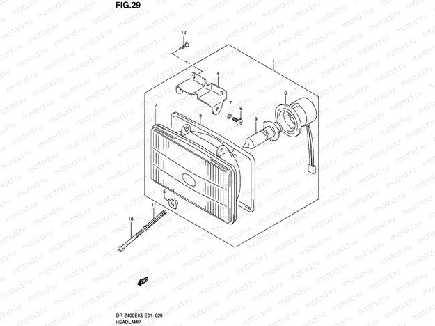 29 - HEADLAMP (DR-Z400EK5/K6/K7 E01,P37)