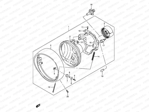 29 - HEADLAMP (E02,E19,P37)
