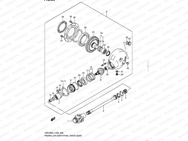 29 - PROPELLER SHAFT/FINAL DRIVE GEAR (VZR1800L1 E51)