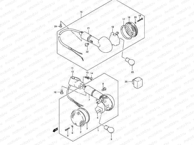 29 - TURN SIGNAL LAMP (MODEL K1/K2/K3)