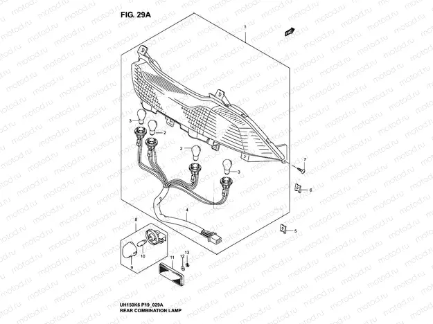 29A - REAR COMB LAMP (MODEL K4/K5/K6)