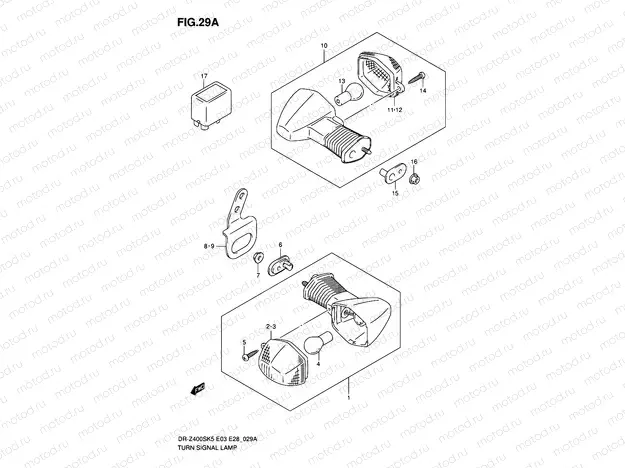 29A - TURN SIGNAL LAMP (MODEL K6/K7/K8)