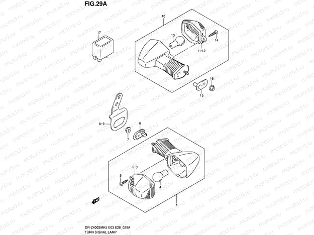 29A - TURN SIGNAL LAMP (MODEL K6/K7/K8/K9)