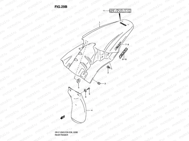 29B - REAR FENDER (MODEL K7)