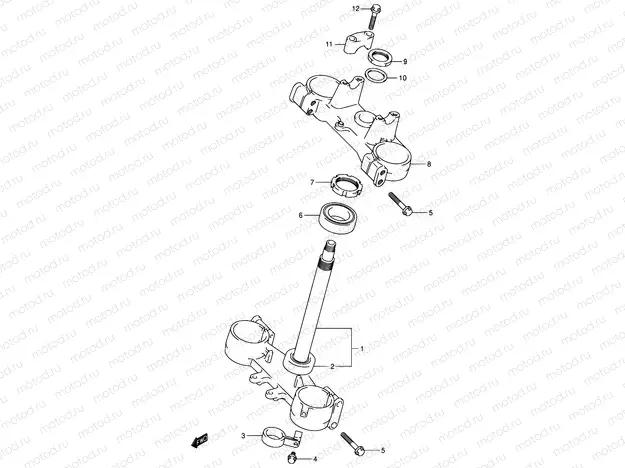 29B - STEERING STEM (MODEL K3)