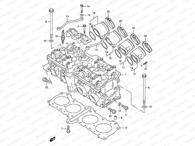 2A - CYLINDER HEAD (MODEL T/V/W)