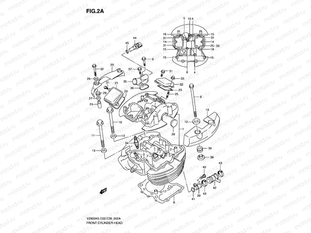 2A - FRONT CYLINDER HEAD (MODEL K9)