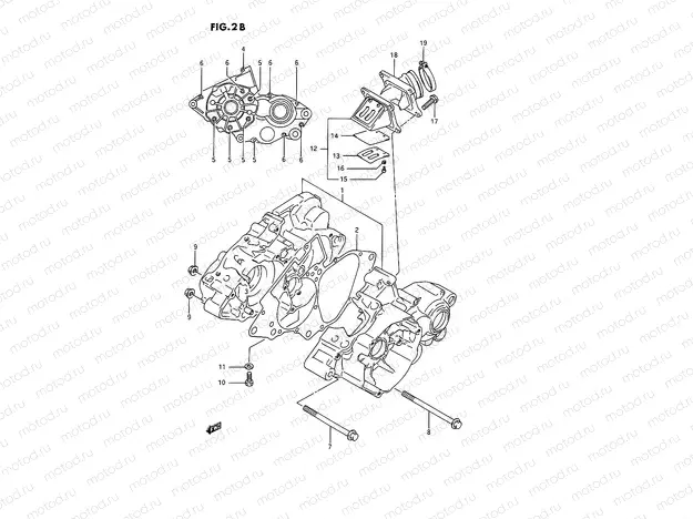 2B - CRANKCASE (MODEL L/M/N/P/R/S)