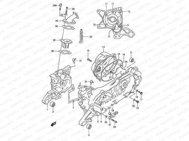 2C - CRANKCASE (MODEL AY50 K1 )
