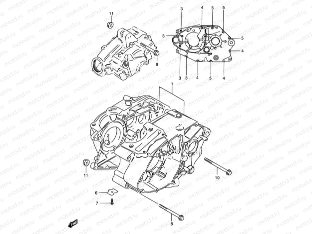 3 - CRANKCASE (GS125ESZ, GS125EZ)