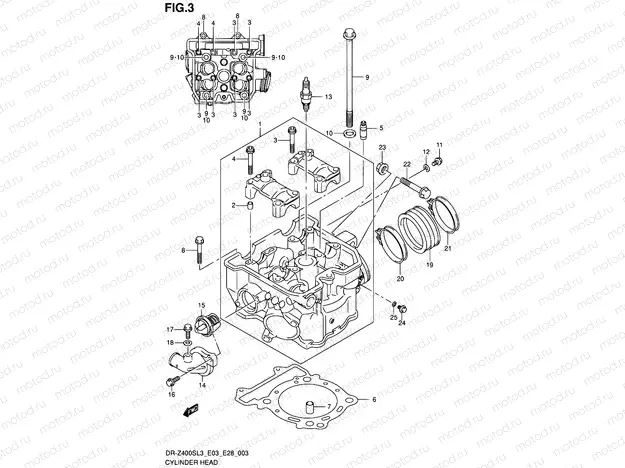 3 - CYLINDER HEAD (DR-Z400SL3 E03)