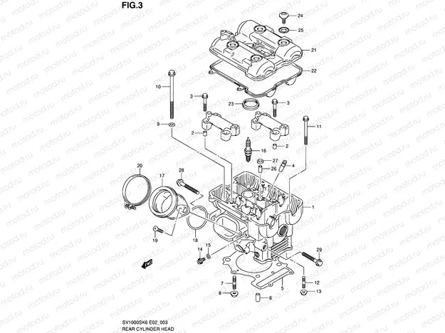 3 - REAR CYLINDER HEAD