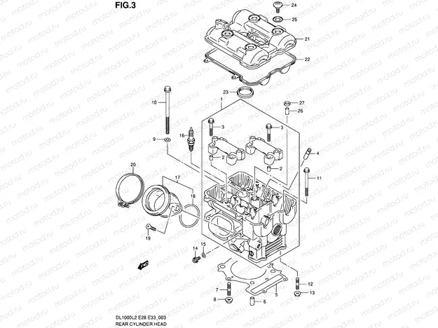 3 - REAR CYLINDER HEAD