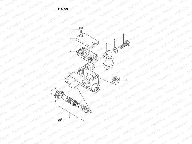30 - FRONT MASTER CYLINDER (MODEL G/H)