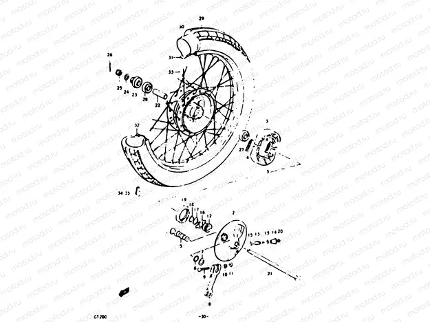 30 - FRONT WHEEL (GT200N)