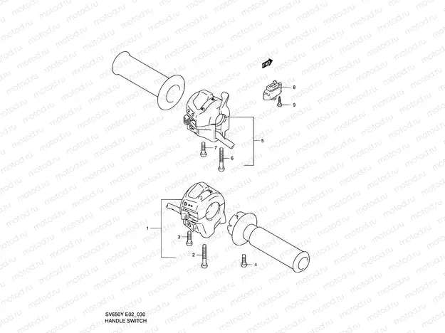 30 - HANDLE SWITCH (SV650X/UX/Y/UY/K1/UK1/K2/UK2)