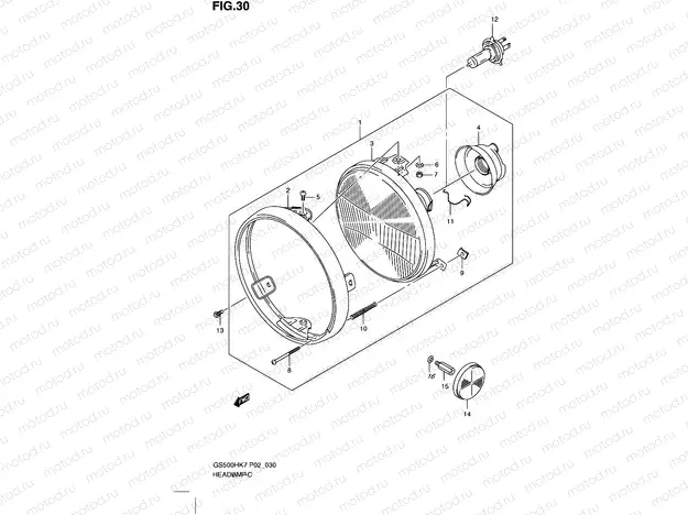 30 - HEADLAMP (GS500H P24)