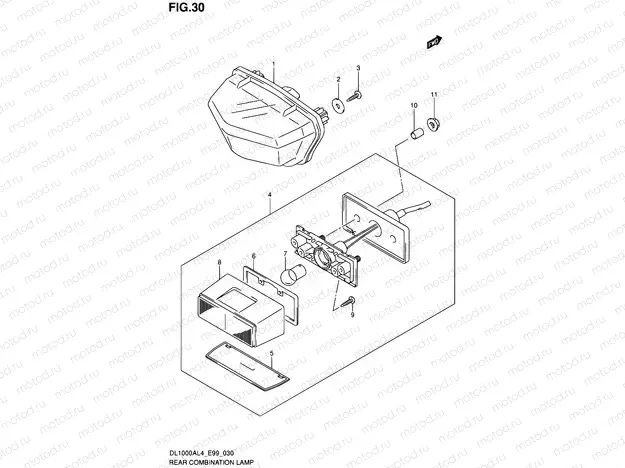30 - REAR COMBINATION LAMP (WITHOUT REFLECTOR)