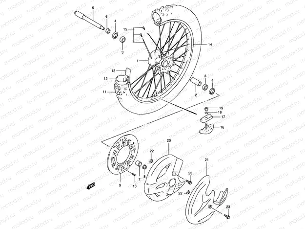 30A - FRONT WHEEL (MODEL V/W/X/Y)