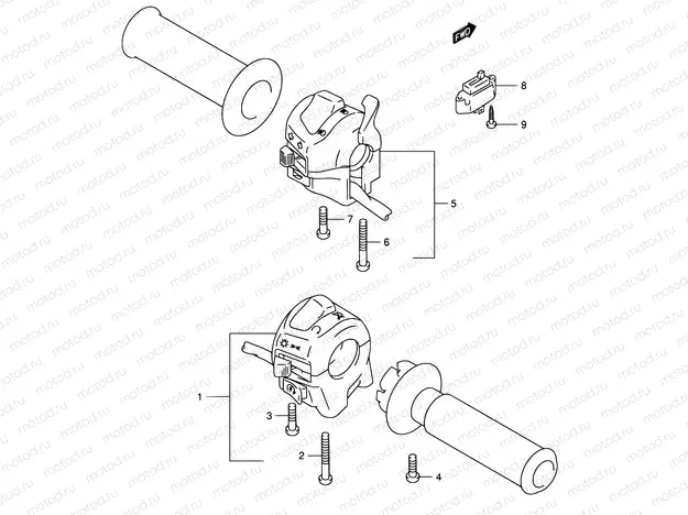 30A - HANDLE SWITCH (SV650SX/SUX/SY/SUY/SK1/SUK1/SK2/SUK2)