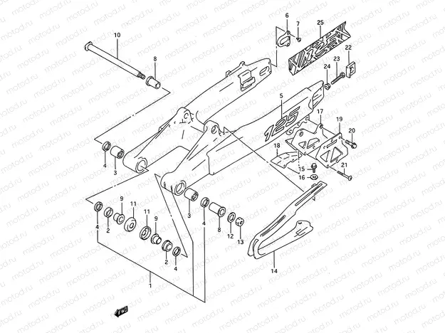30A - REAR SWINGING ARM (MODEL P/R/S)