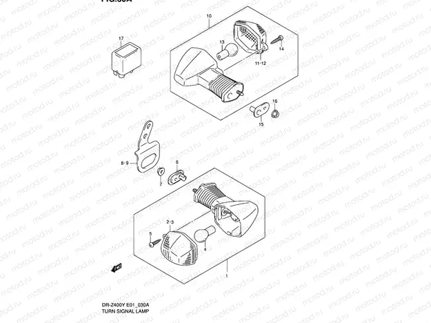 30A - TURN SIGNAL LAMP (DR-Z400EK2/EK3/EK4 E24)