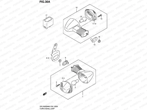 30A - TURN SIGNAL LAMP (MODEL K6/K7/K8/K9)
