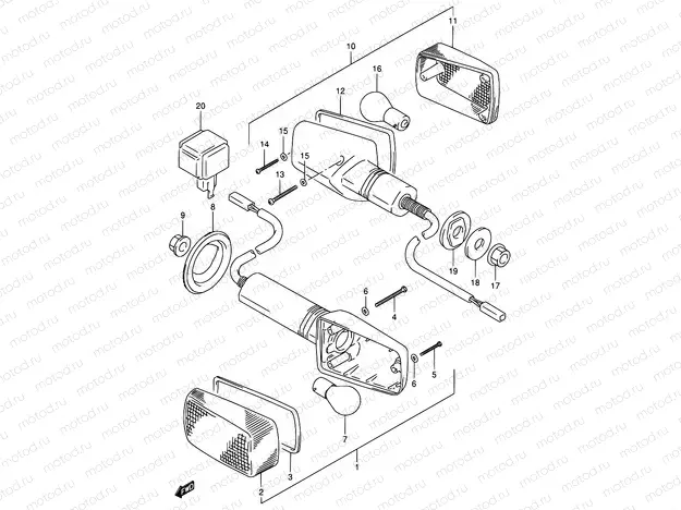 30A - TURNSIGNAL LAMP (MODEL T/V/W)