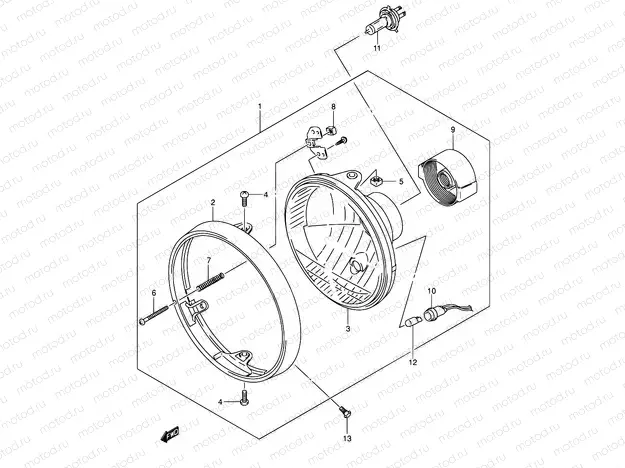 30B - HEADLAMP (SV1000 E02/E19 SV1000U1/U2 E19)