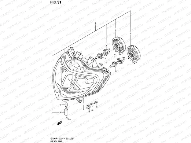 31 - HEADLAMP (E02,E19,U1E19,U2E19,P37)