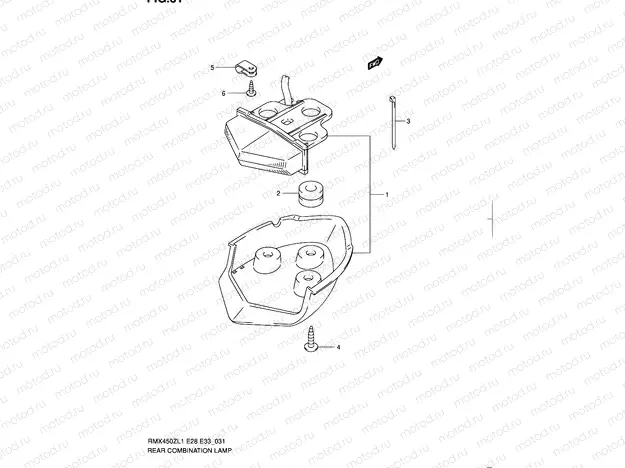 31 - REAR COMBINATION LAMP (RMX450ZL1 E33)