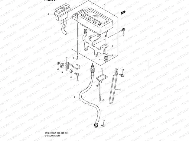 31 - SPEEDOMETER (DR-Z400SL1 E33)