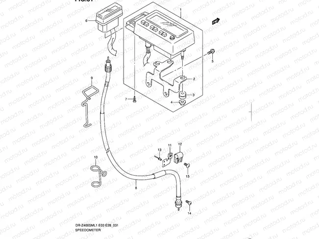 31 - SPEEDOMETER (DR-Z400SML1 E33)