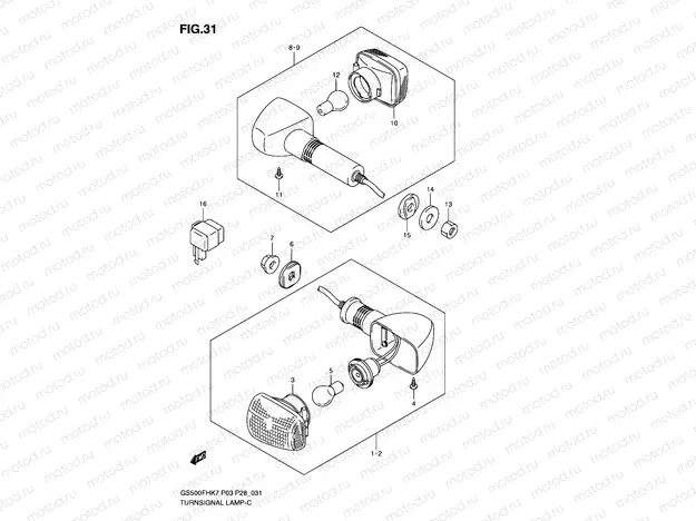 31 - TURNSIGNAL LAMP (GS500FH P03, P28, P33, P95)