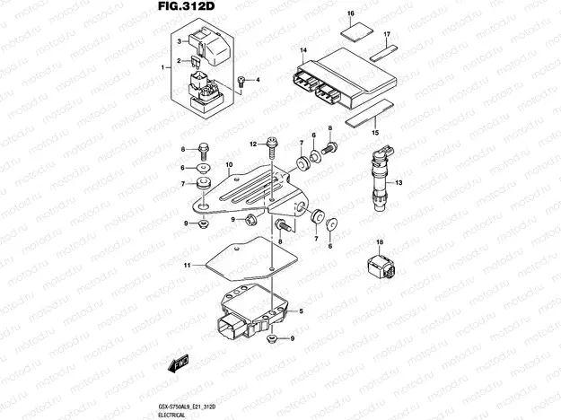 312D - ELECTRICAL (GSX-S750UQYL9 E21)