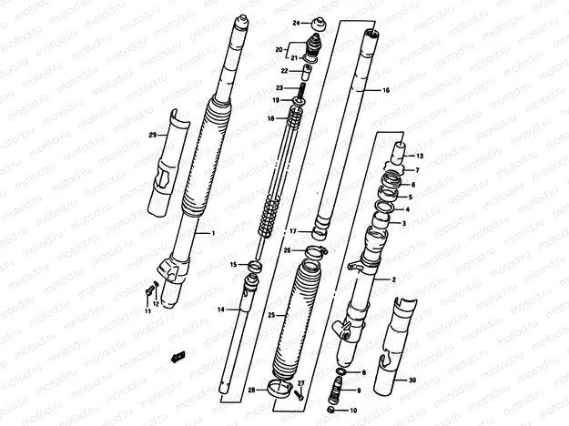 31A - FRONT FORK (MODEL J)