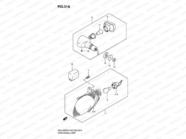 31A - TURNSIGNAL LAMP (MODEL K5/K6/K7)