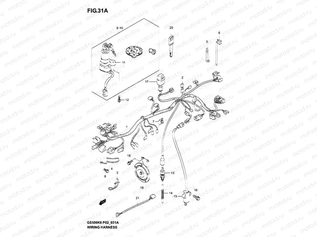31A - WIRING HARNESS (GS500K4/K5/K6/UK4/UK5/UK6)