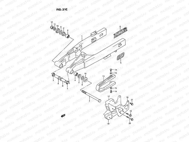 31C - REAR SWINGING ARM (MODEL M/N/P/R/S)
