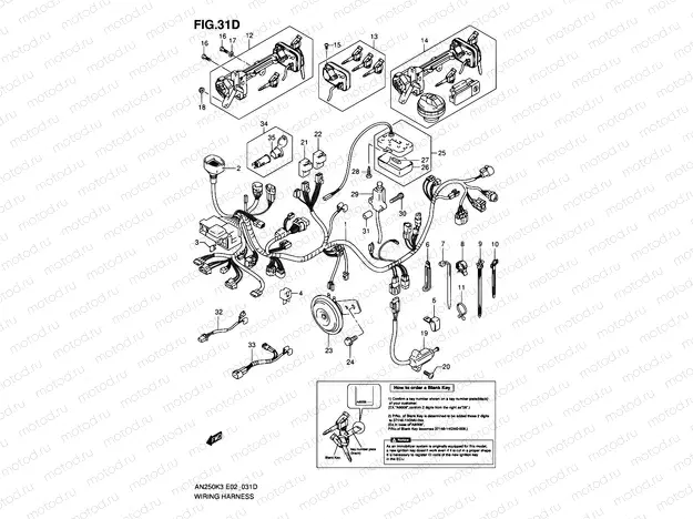 31D - WIRING HARNESS (MODEL K6 E24,IMOBI)