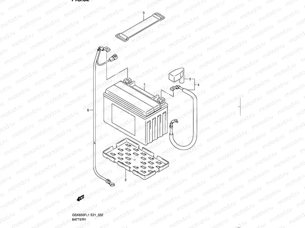 32 - BATTERY (GSX650FL1 E21)